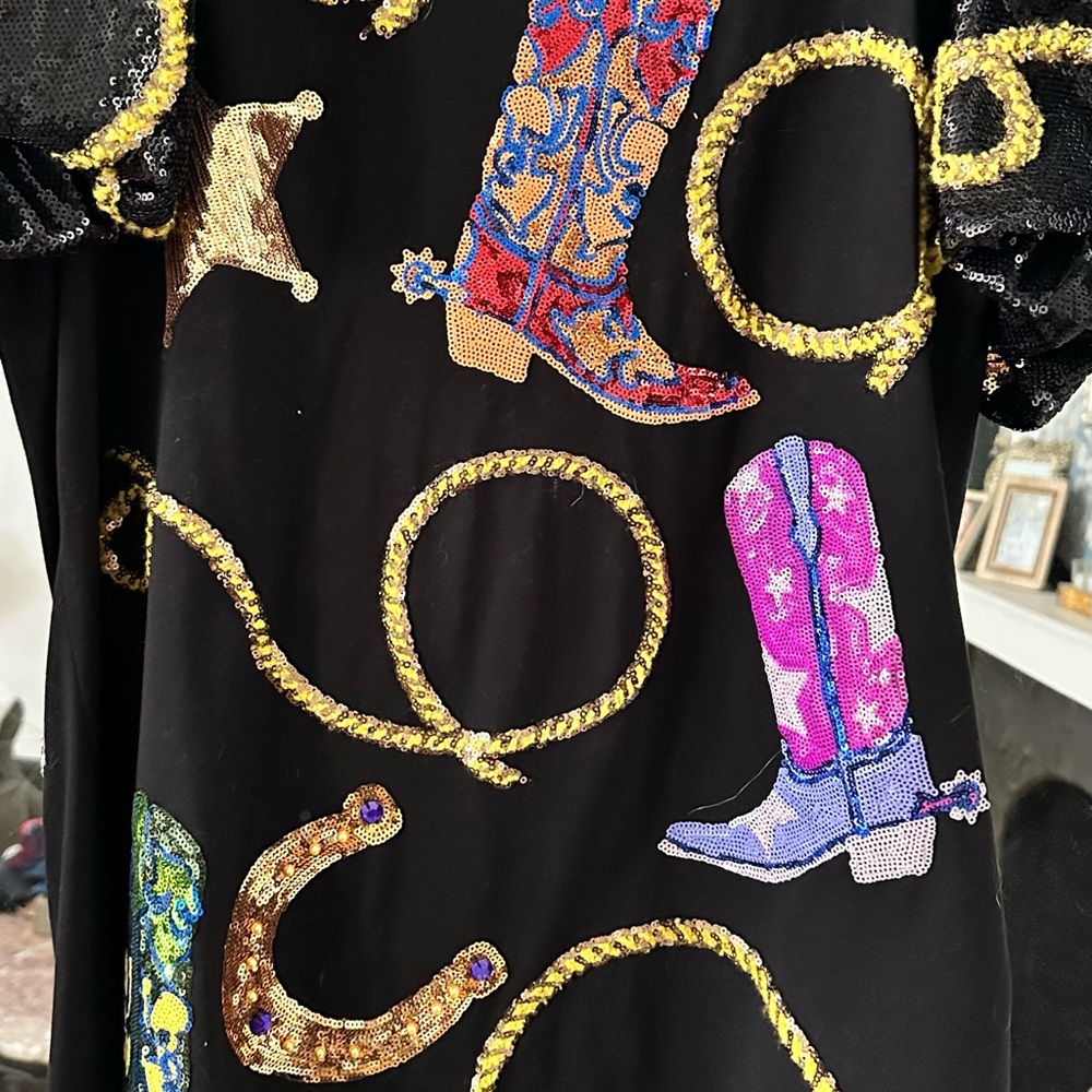 Queen of Sparkles black rodeo dress - Picture 3 of 4